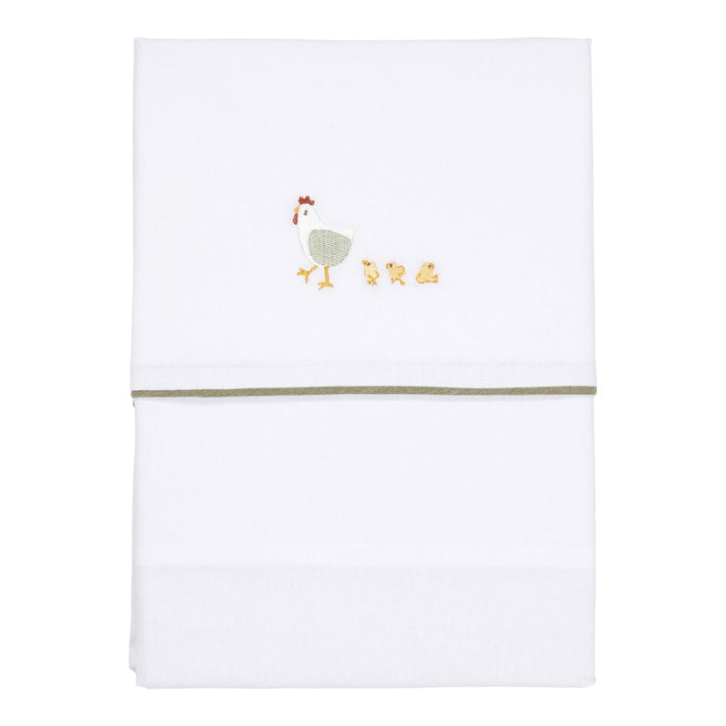 Kinderbettlaken bestickt 110 x 140 cm -  Little Farm | Little Dutch