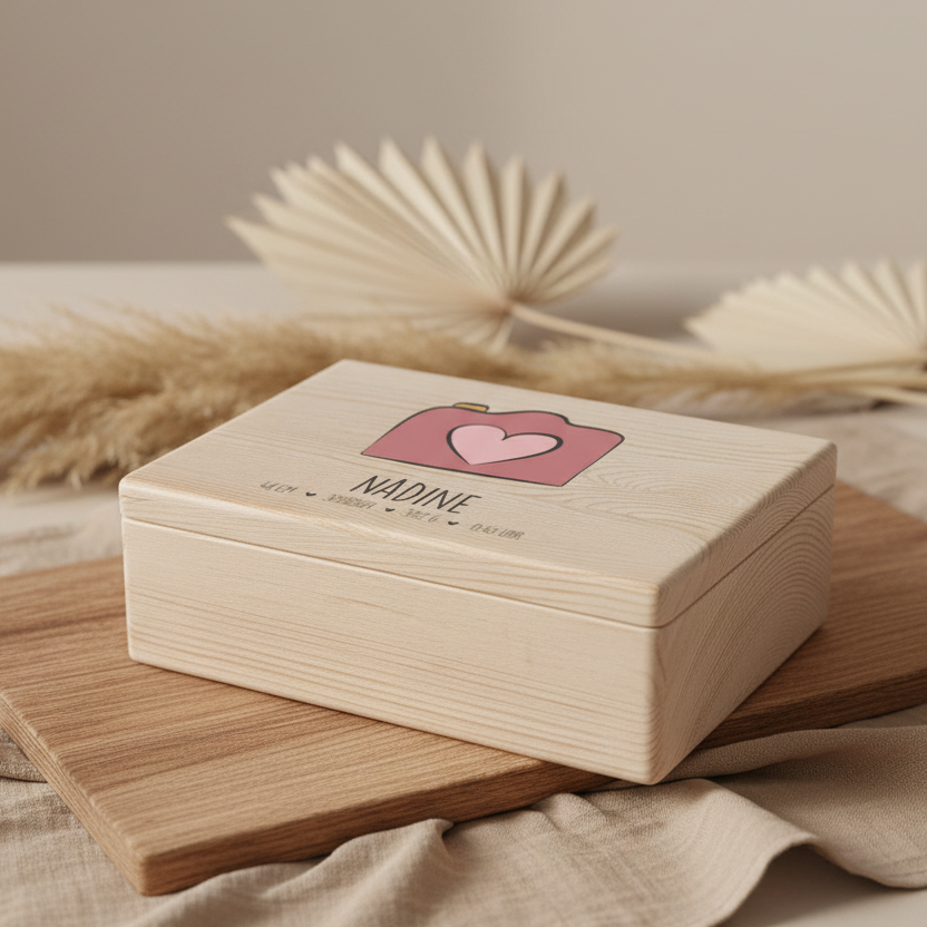 XL Memory Boxes - Natural Wood - Christening / School / Kindergarten / Communion - Personalized | Smack Boxes