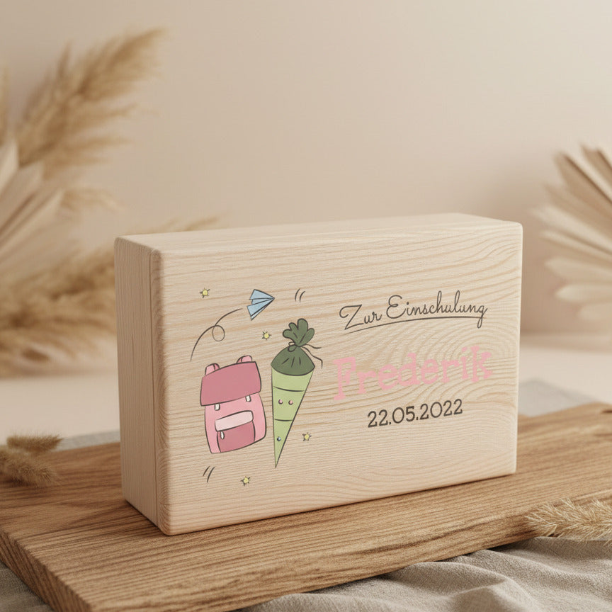 XL Memory Boxes - Natural Wood - Christening / School / Kindergarten / Communion - Personalized | Smack Boxes