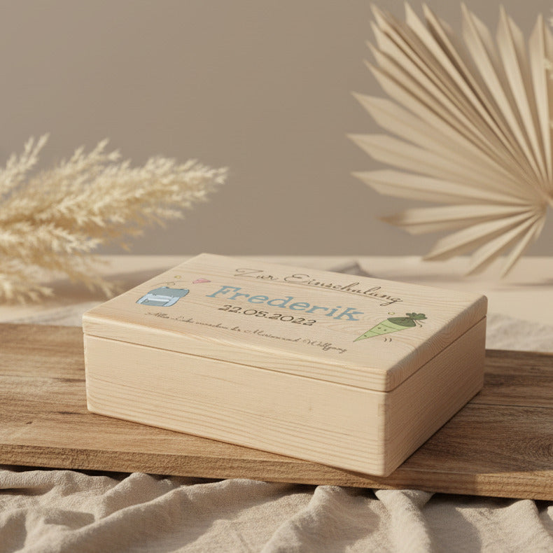 XL Memory Boxes - Natural Wood - Christening / School / Kindergarten / Communion - Personalized | Smack Boxes