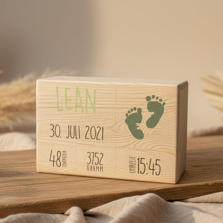 XL Memory Boxes - Natural Wood - Christening / School / Kindergarten / Communion - Personalized | Smack Boxes