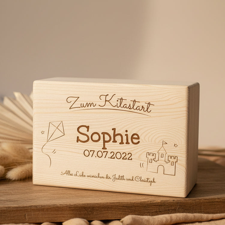 XL Memory Boxes - Natural Wood - Christening / School / Kindergarten / Communion - Personalized | Smack Boxes
