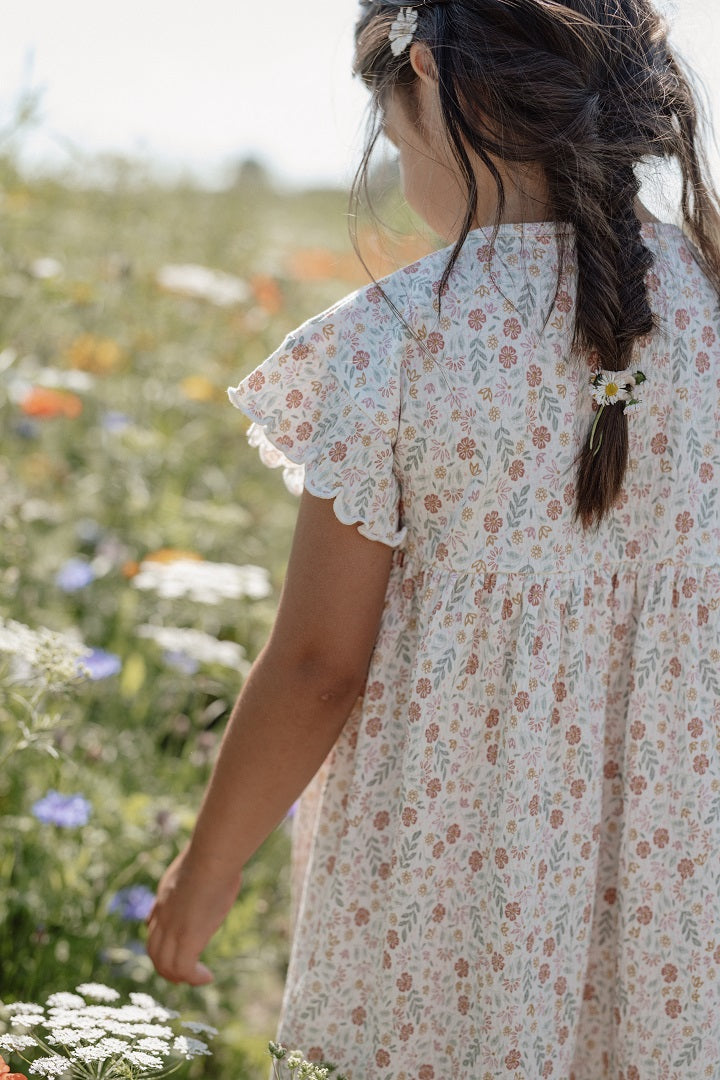 Kurzarm Kleid in Creme für Babys und Kinder
