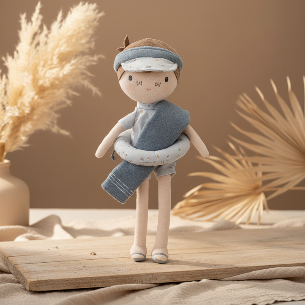 Kuschelpuppe Jim Summer Edition – Weiche Stoffpuppe für Kinder