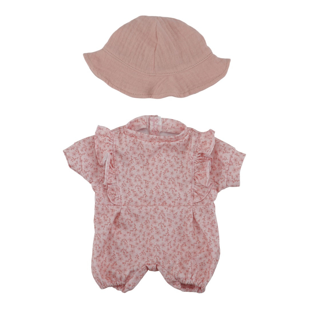 Personalisierte Puppenkleidung mit Namen – Rosa Set für Puppen 33–36 cm