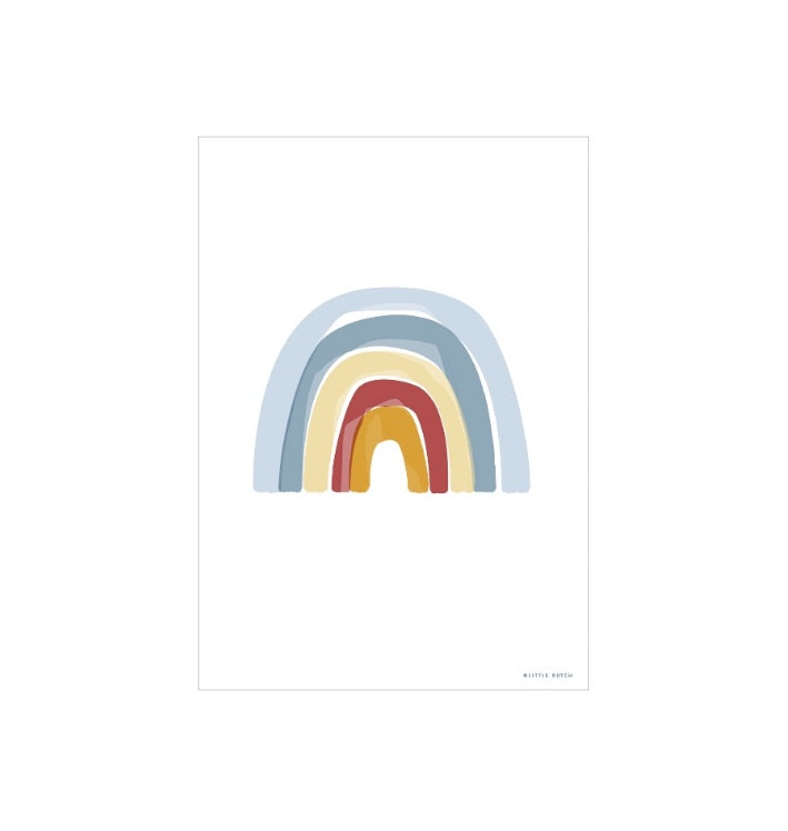 Personalisiertes Poster zur Geburt mit Name – Regenbogen Babyzimmer Deko