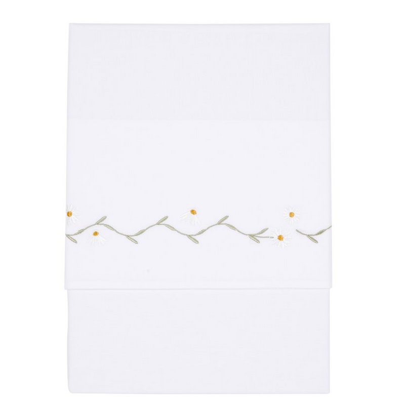 Kinderbettlaken Daisy bestickt 110 x 140 cm | Little Dutch