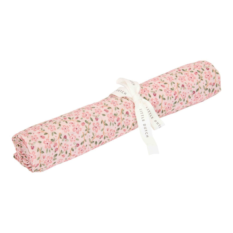 Lange en mousseline 120 x 120 cm Motif Fée Florale | Little Dutch