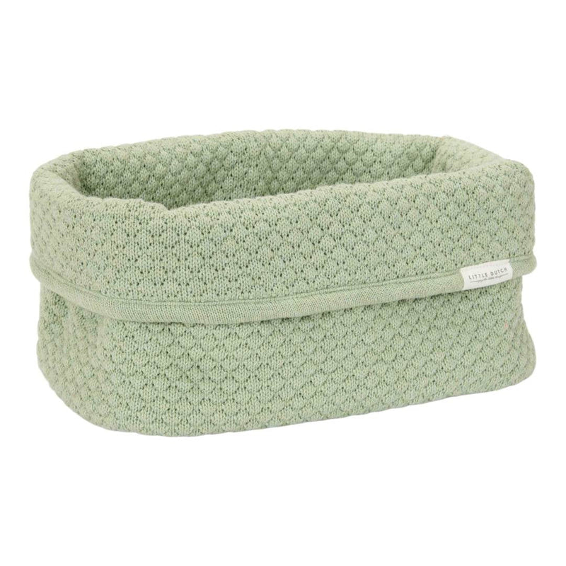 Pflegekörbchen gestickt groß - Pure Sage | Little Dutch