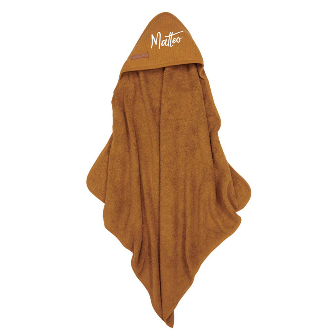 Kapuzenhandtuch Pure ocker Spice | Little Dutch