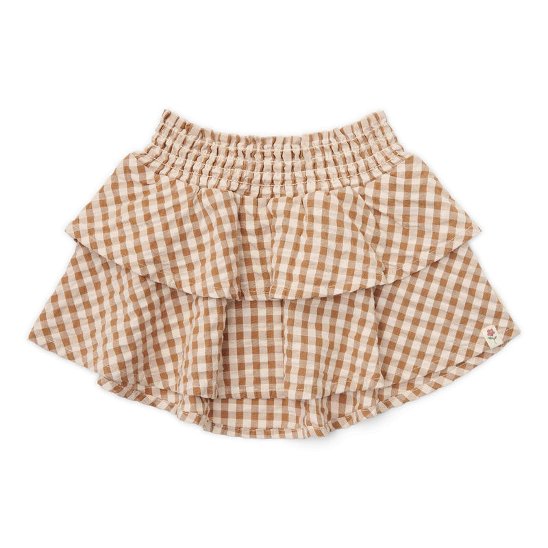 Brown Checked Skirt - Little Farm | Little Dutch