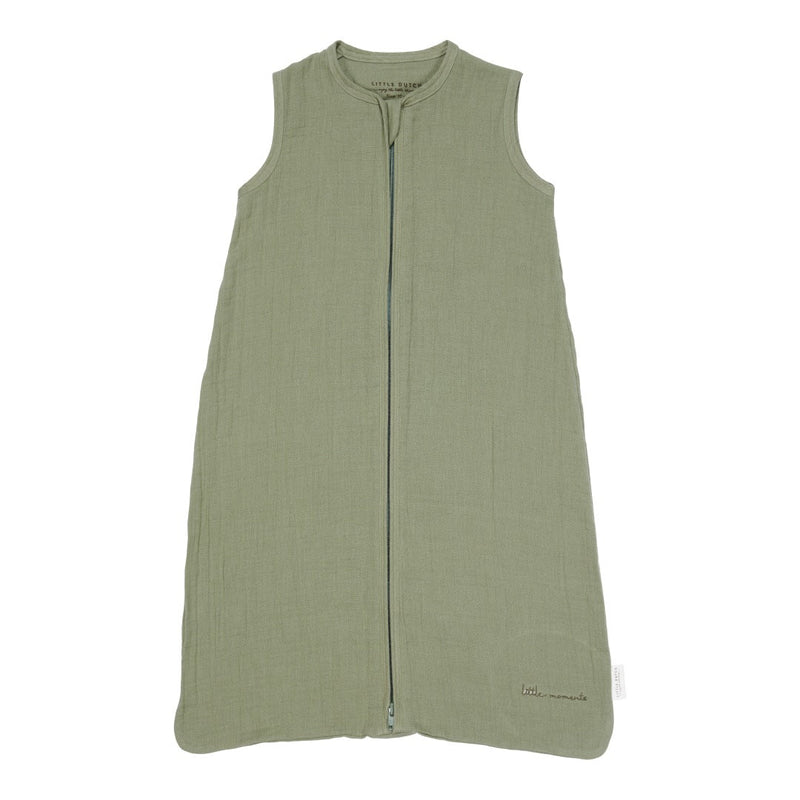 Muslin Summer Sleeping Bag 110 cm - Pure Olive | Little Dutch