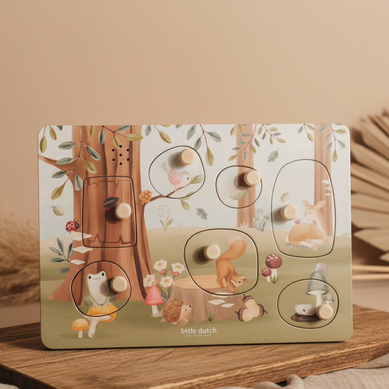 Puzzle sonore à encastrements en bois Amis de la forêt
