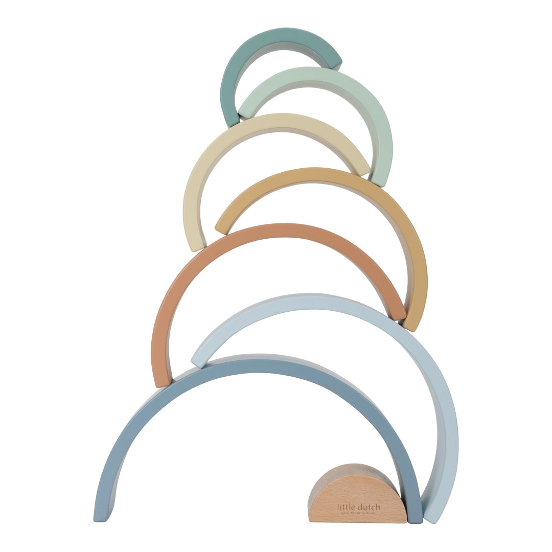 Personalisierter Stapelturm Regenbogen Forest Friends - Geschenk zur Taufe