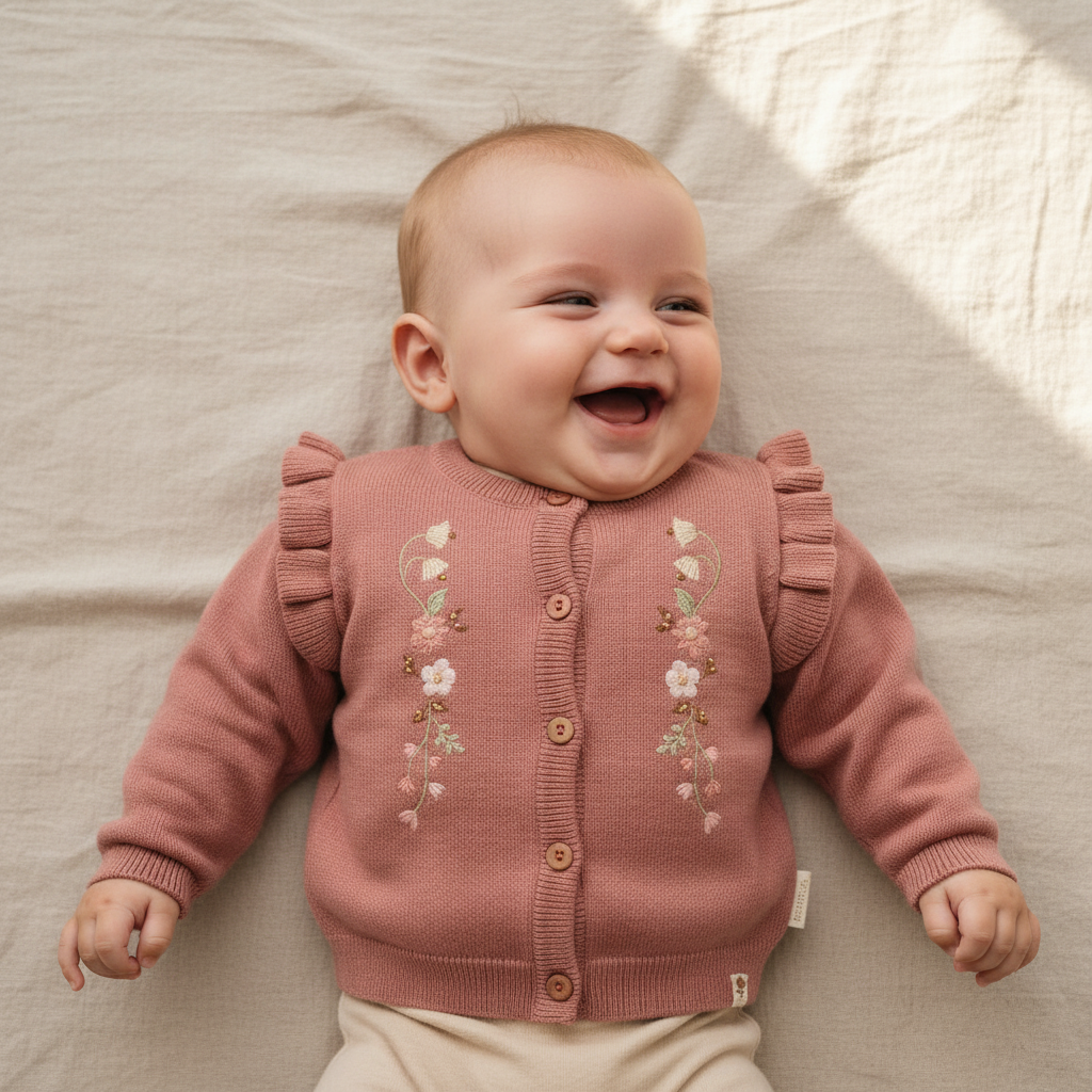 Strickjacke Warm Rose – Little Farm | Little Dutch