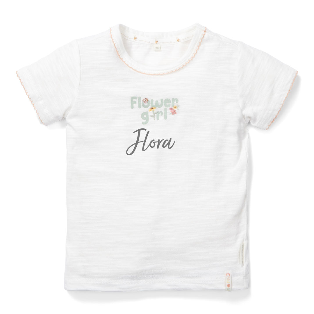 T-Shirt Flower Girl White – Kids' T-Shirt with Floral Motif