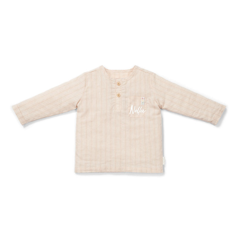 Long-Sleeve Shirt Sand Stripes – Kids' Shirt with Linen Look