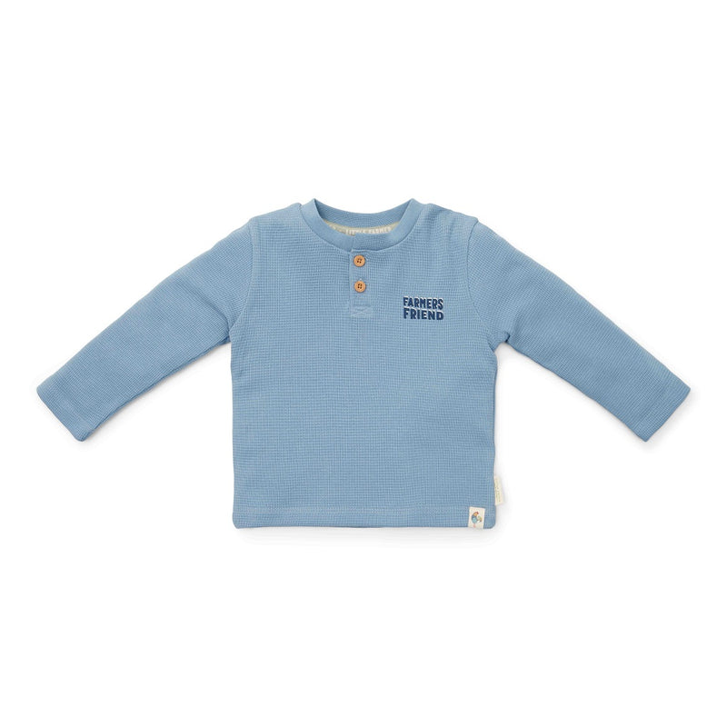 T-shirt long sleeve Waffle Ice Blue - Little Farm | Little Dutch