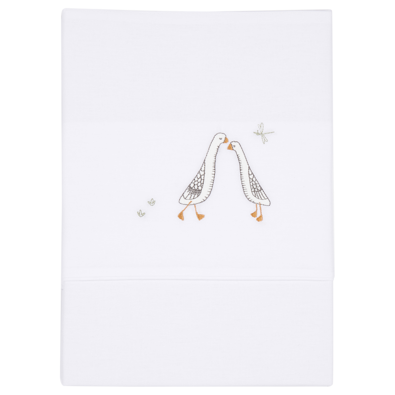 Kinderbettlaken Little Goose bestickt 110 x 140 cm | Little Dutch