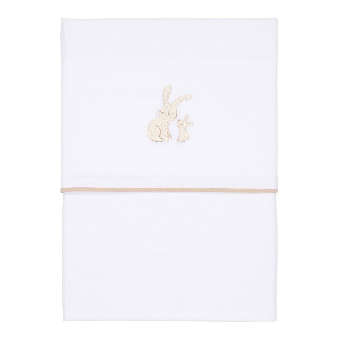 Baby Bunny embroidered crib sheet 110 x 140 cm | Little Dutch
