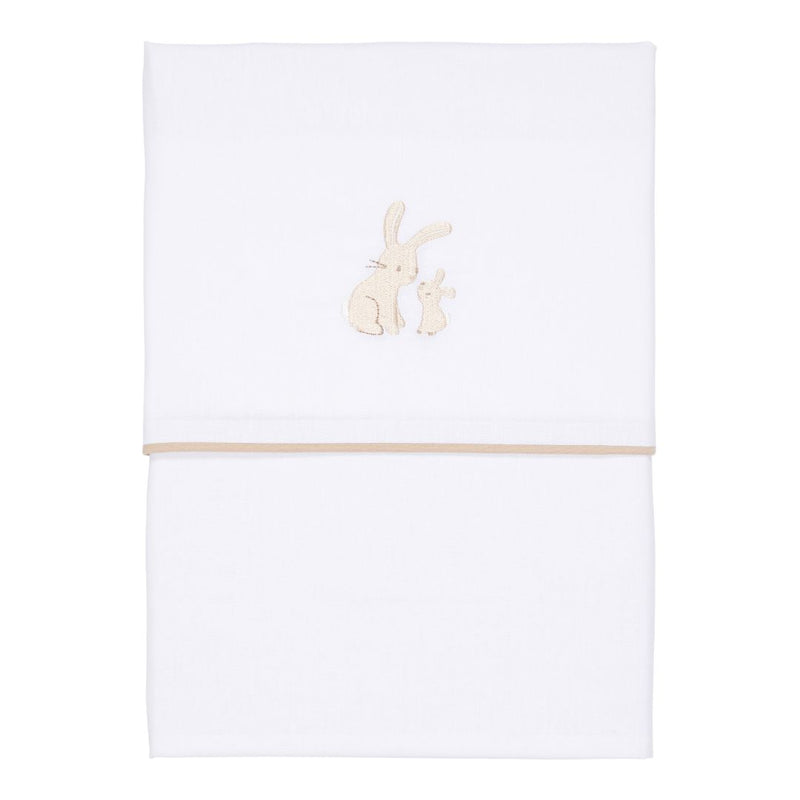 Kinderbettlaken Baby Bunny bestickt 110 x140 cm| Little Dutch