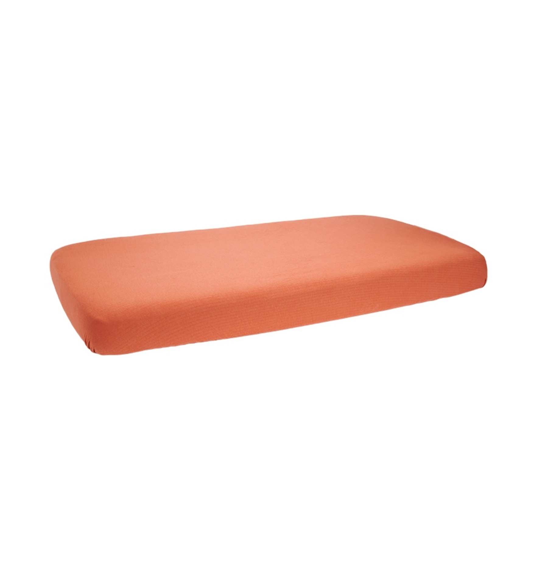 Fitted sheet Pure rust 70 x 140/150 cm, red | Little Dutch