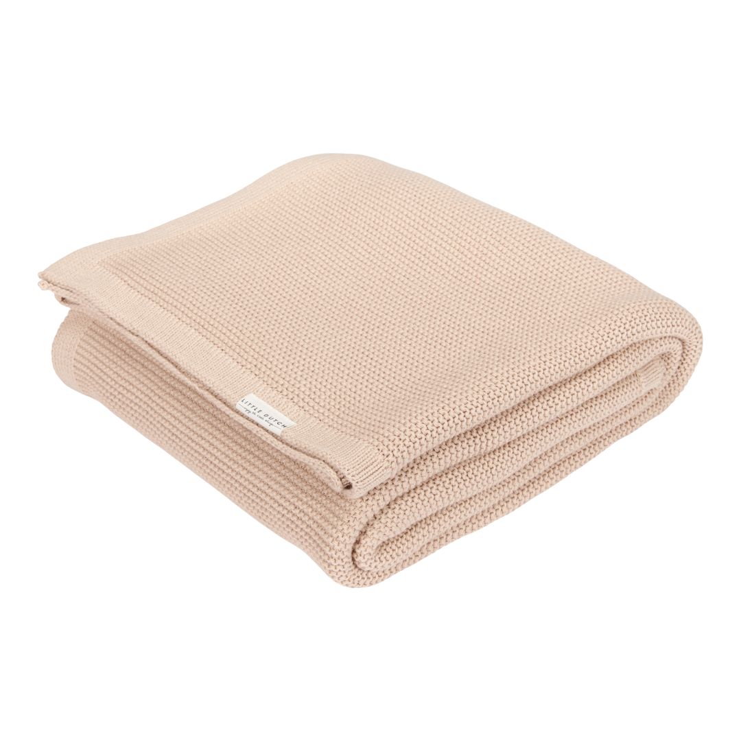 Kinderbettdecke Strick, beige | Little Dutch