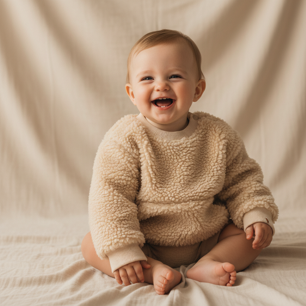 Teddy-Pullover Sand – Kuscheliger Kinderpullover für kalte Tage
