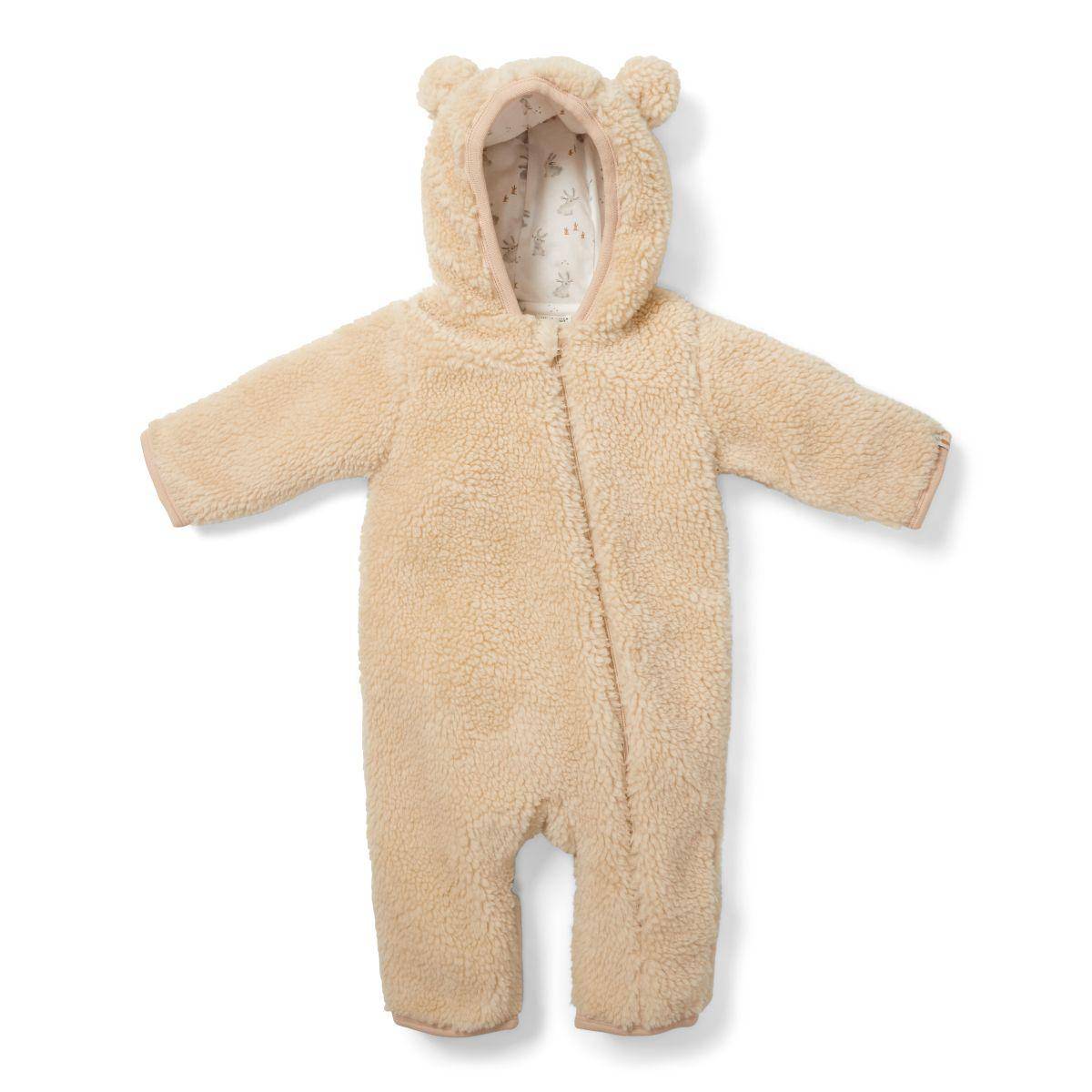 Teddy Strampler Sand - Newborn Winter Teddy | Little Dutch