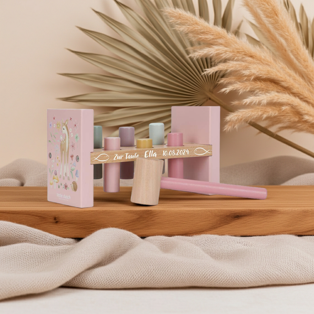 Hammerbank Fairy Garden made of wood – Christening gift | Schmatzepuffer