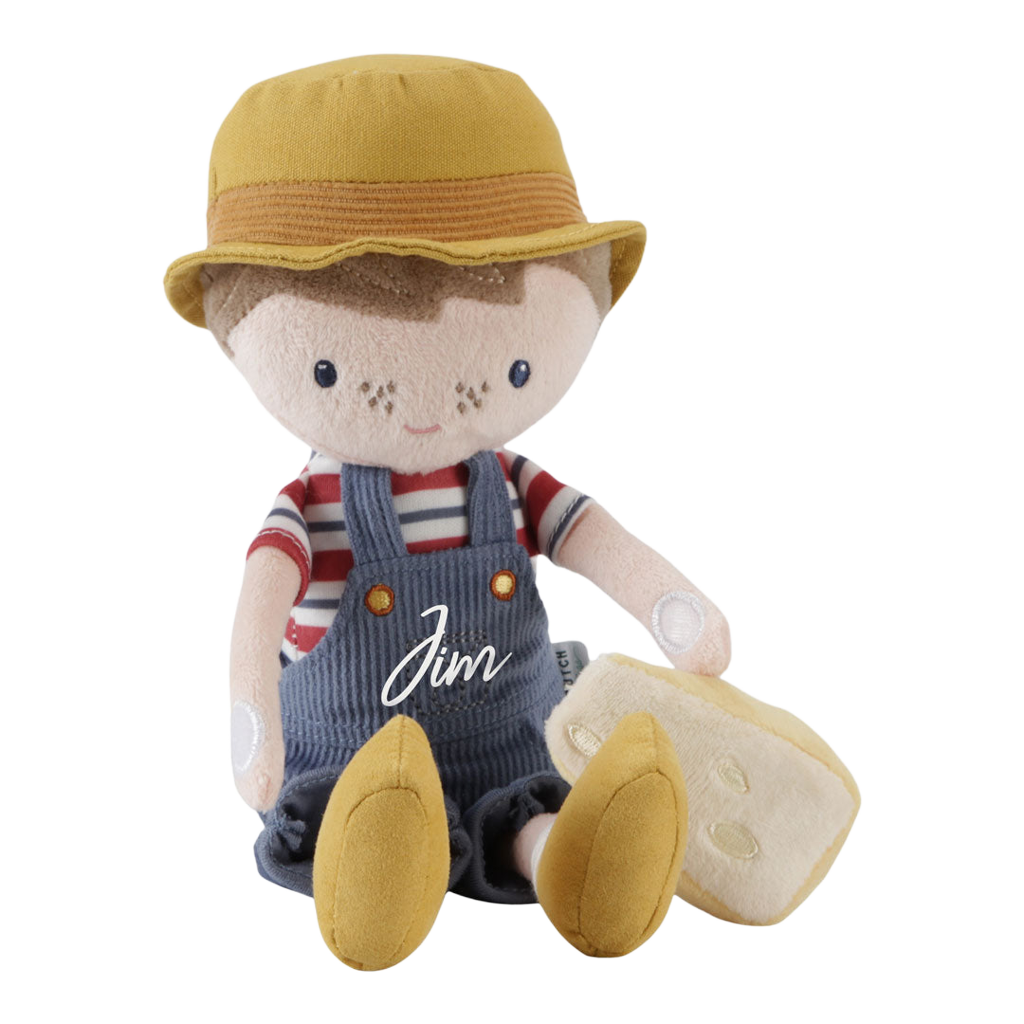 Personalisierte Kuschelpuppe Farmer Jim | Geschenk zur Geburt by Schmatzepuffer®
