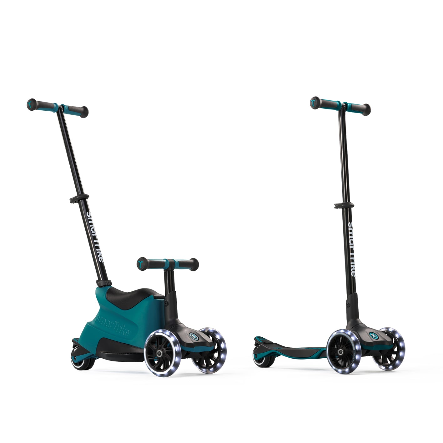 Kinder Scooter 3in1 mit Sitz und als Stehroller zeigt wandelbare Nutzung