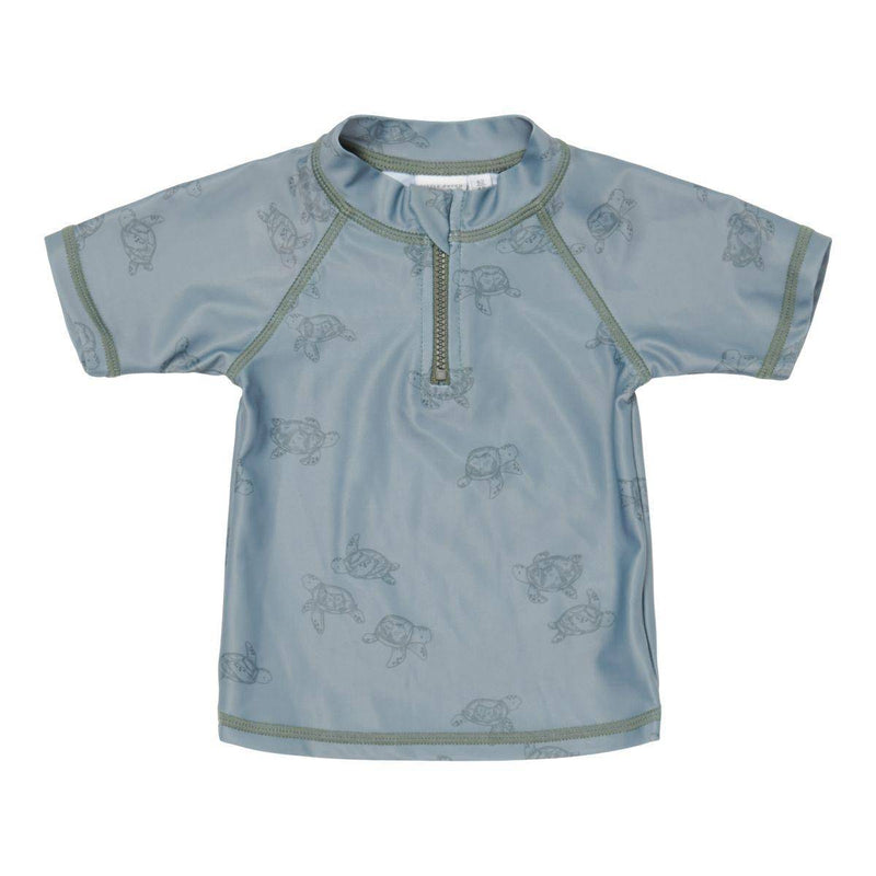 Kurzärmliges Badeshirt Turtle Island Olive | Little Dutch