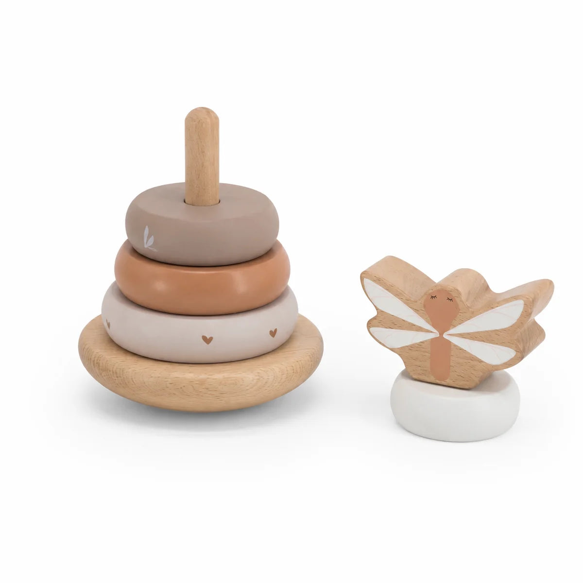 Label Label Balance-Stapelturm Nougat – Holzringe und Einzelteile