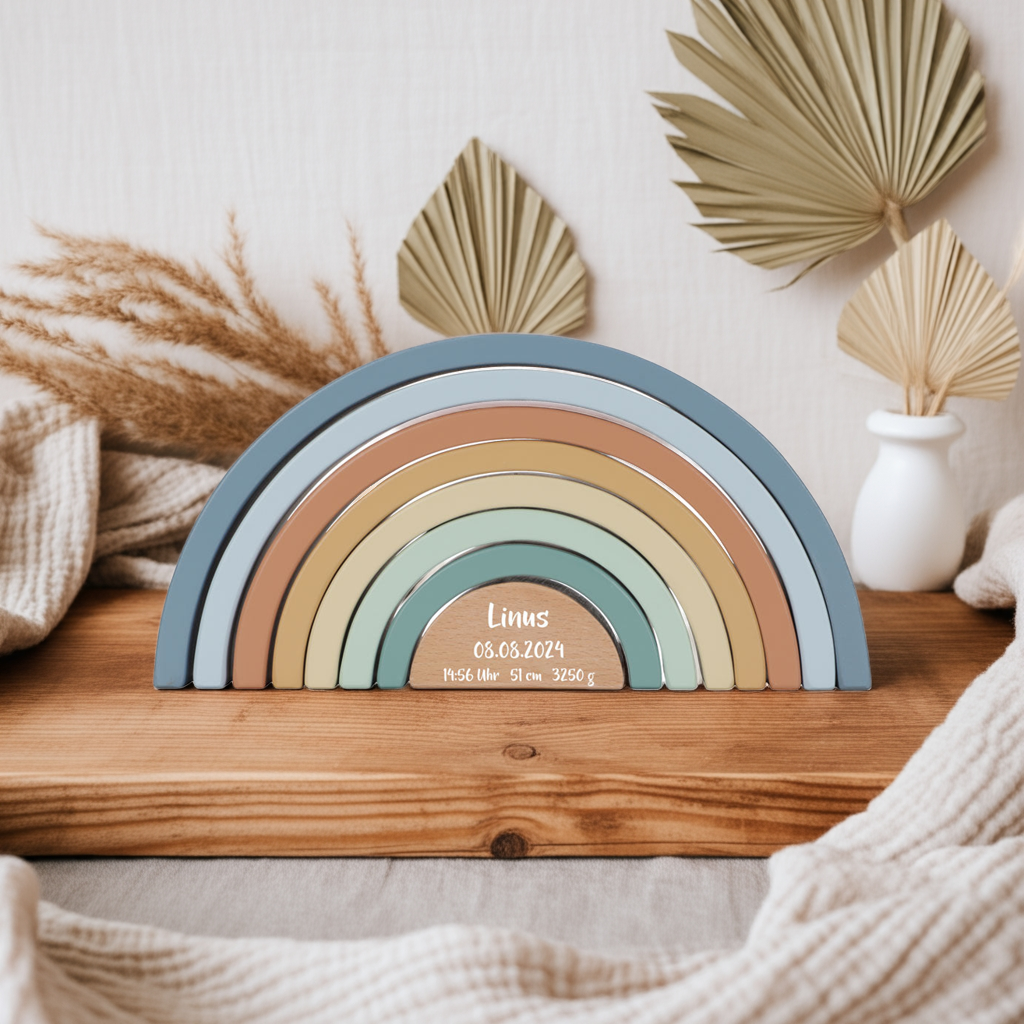 Stacking Tower Rainbow Forest Friends "For Birth"