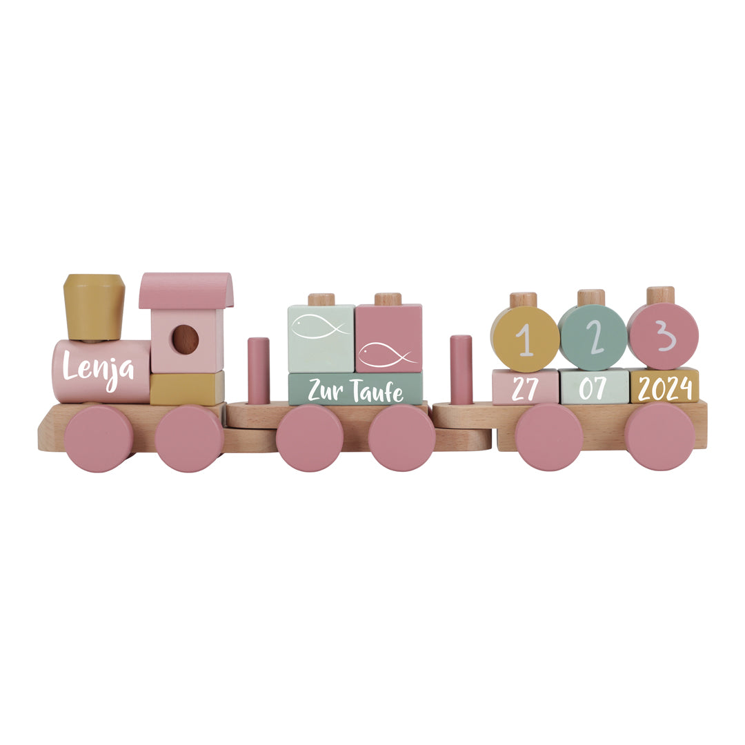 Train en bois personnalisé Fairy Garden - Cadeau de baptême