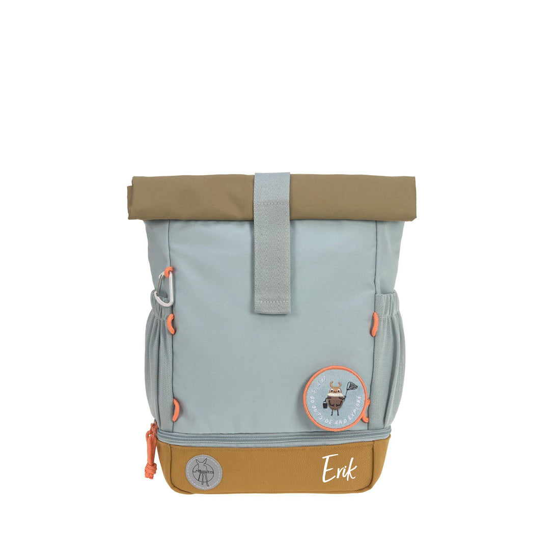Rolltop backpack, natural/light blue | Lässig