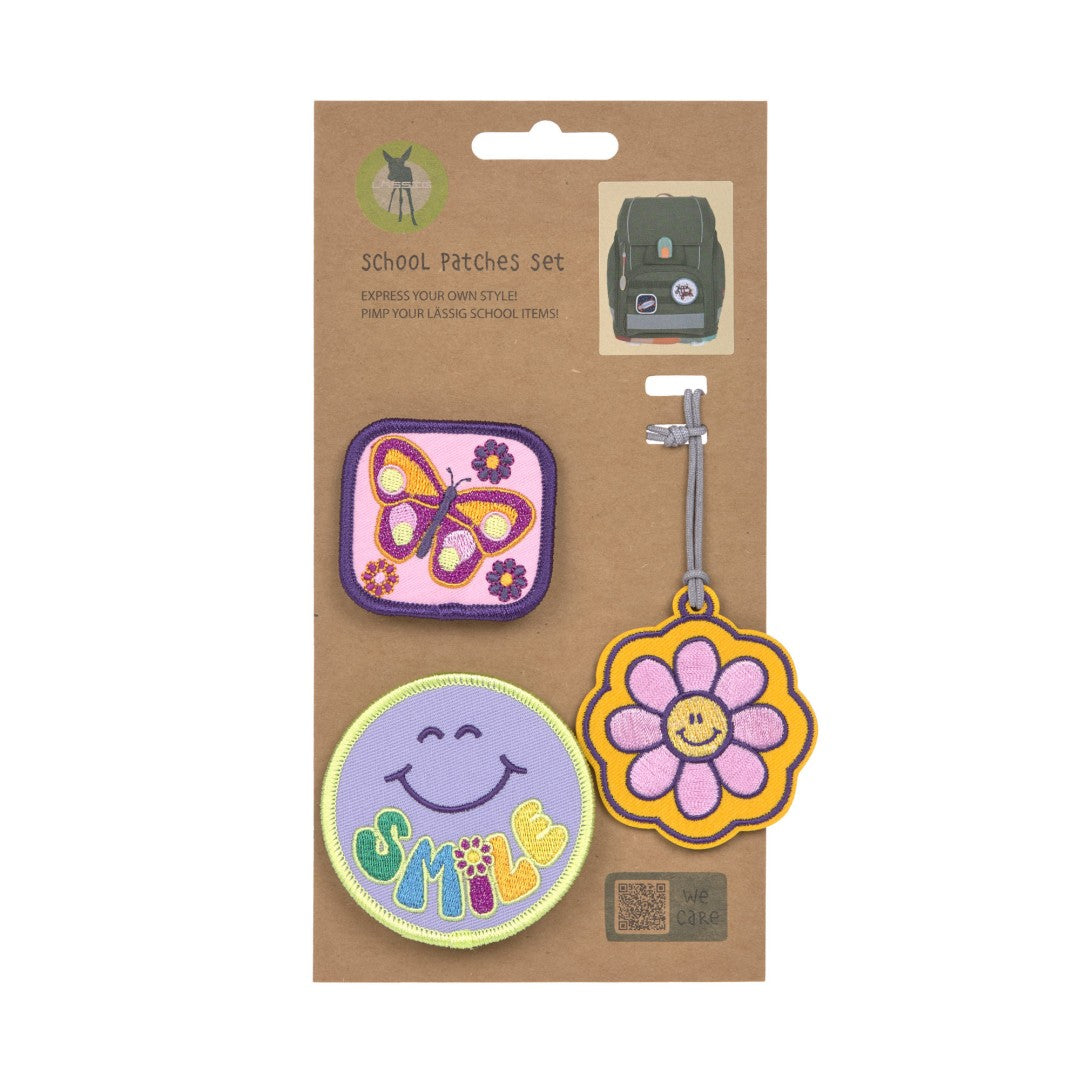 Patchs et pendentifs pour cartable à fleurs | Lässig