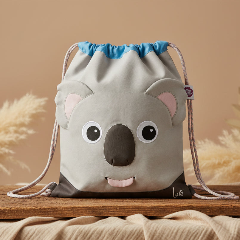 Sportbeutel Koala, grau/pink | Affenzahn