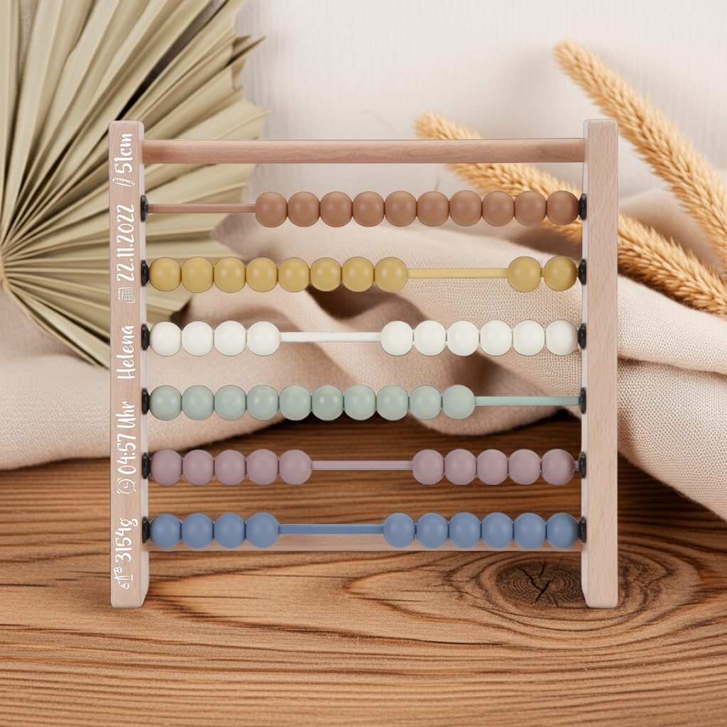 Rechenschieber Abacus Vintage aus Holz | Lernspielzeug für Kinder