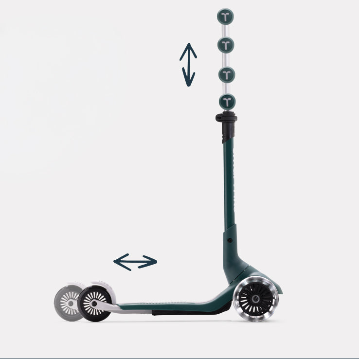 Xtend Mini+ Kinder Scooter mit höhenverstellbarem Lenker und ausziehbarem Trittbrett für mitwachsendes Fahrvergnügen